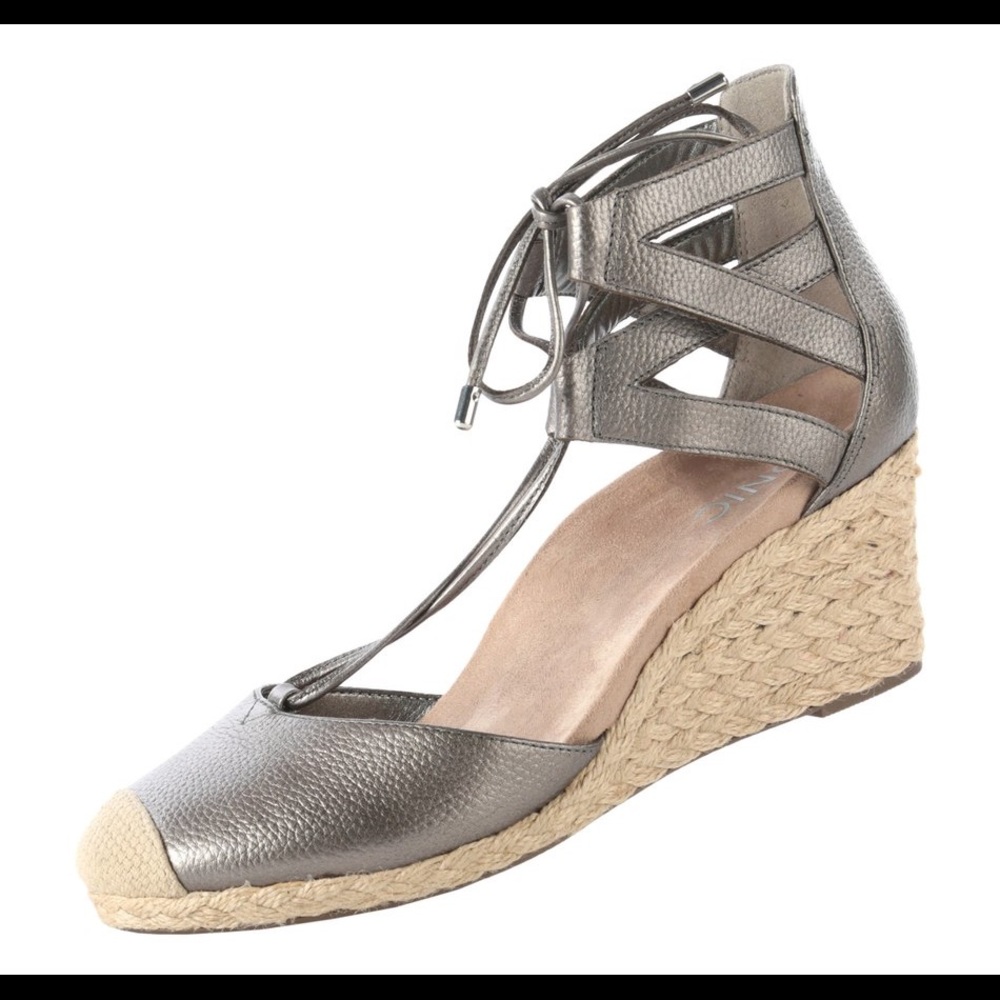 Vionic Women's Calypso Espadrille Wedge Pewter 8.5